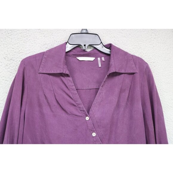 Soft Surroundings Purple Long Roll Tabbed Wrap Top-Size Medium - Picture 5 of 11